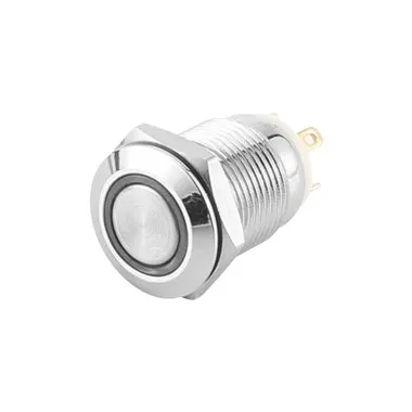 12 hli 220 Volt tooj dag Nickel 1NO1NC NCNO Momentary Hlau Push Button Hloov